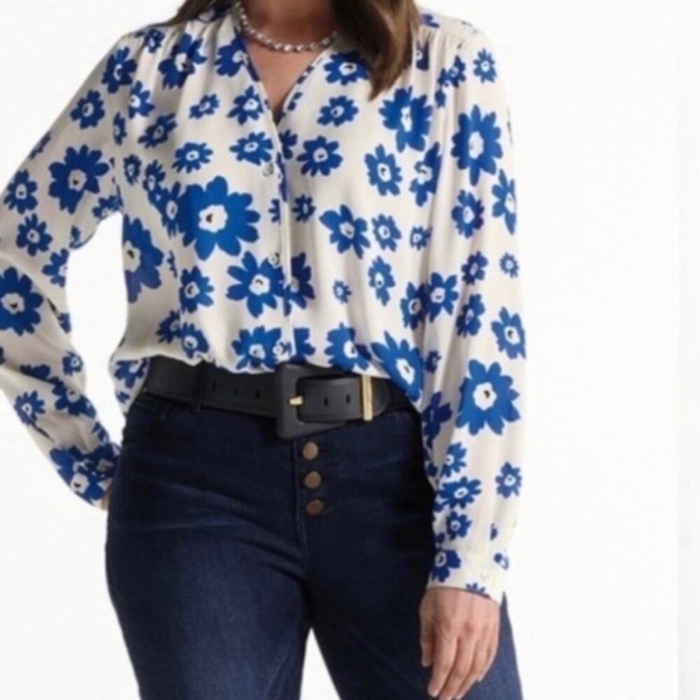 CAbi 4334 The Florist Blouse Women's SZ Medium Floral lightweight Summer Chic
